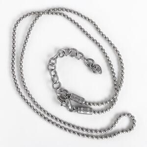 Brighton Ball Chain Necklace Silver Plated 24-26" Charm Holder Long